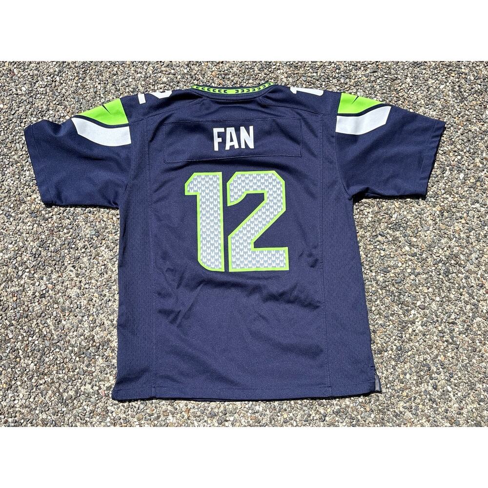 12th Fan Seahawks Nike On field NFL Jersey Youth Large official football Blue - Picture 3 of 6